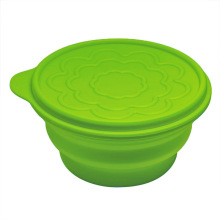 Foldable Pet Collapsible Coco Mixing Bowl Travel Silicone Bowls With Lid